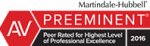 Peer Rated for Highest Level of Professional Excellence 2016